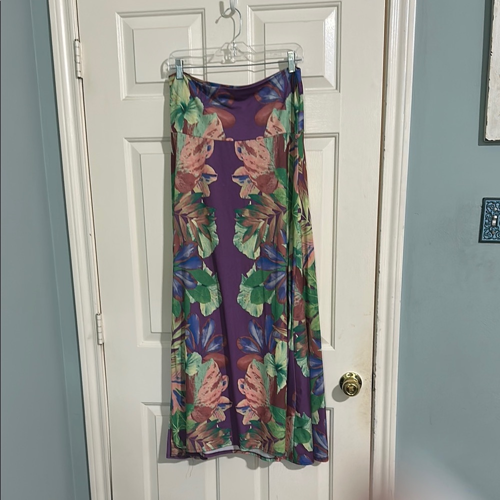 LuLaRoe Purple Floral Maxi Skirt